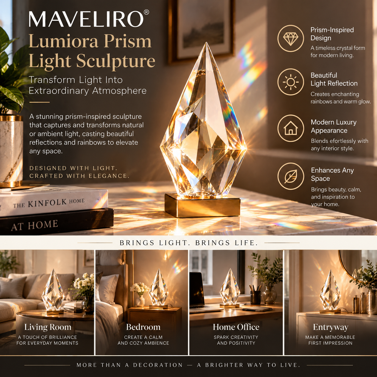 MAVELIRO™ Lumiora Prism Light Sculpture