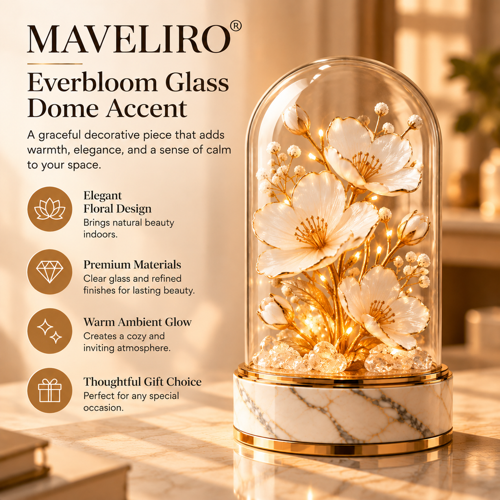 MAVELIRO® Everbloom Glass Dome Accent