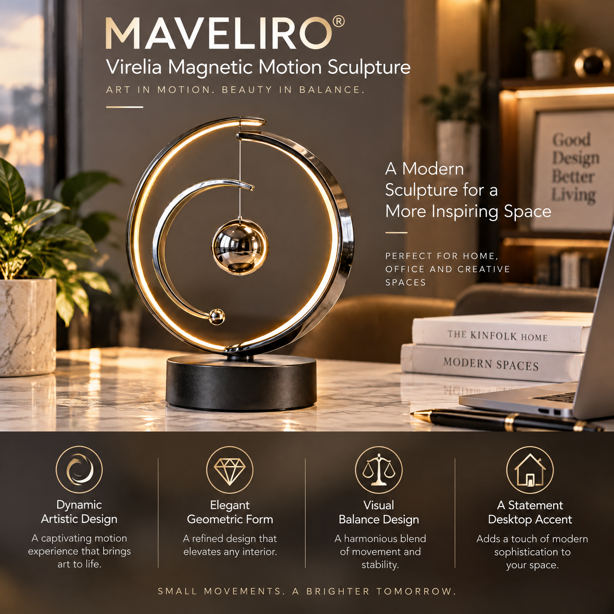 MAVELIRO® Virelia Magnetic Motion Sculpture
