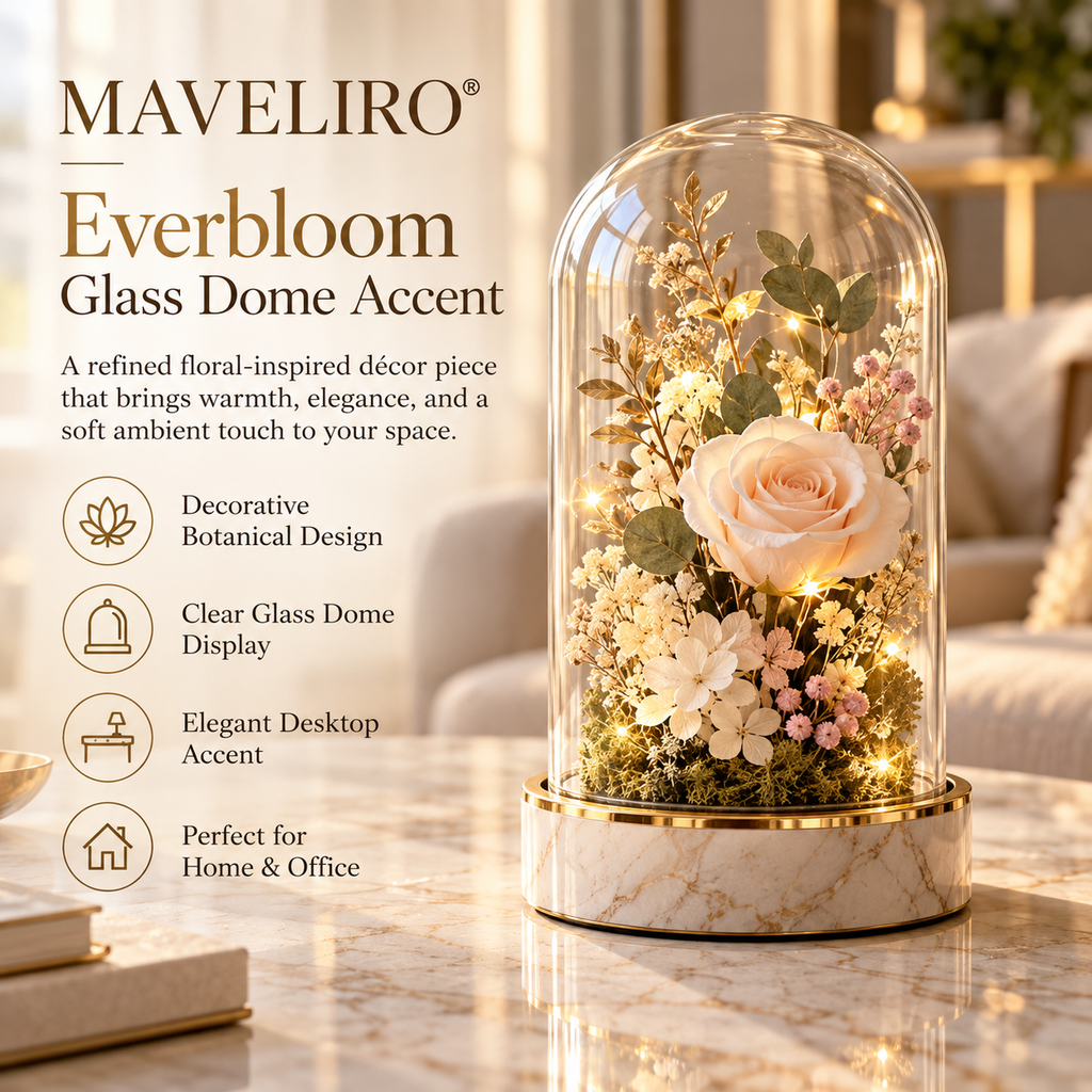 MAVELIRO® Everbloom Glass Dome Accent