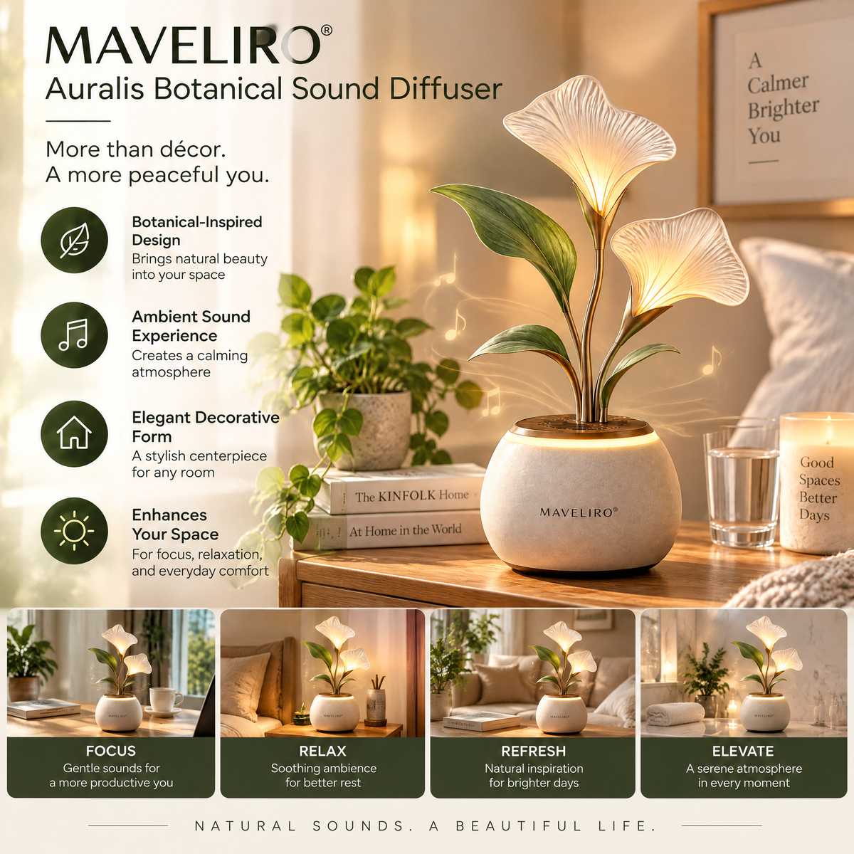 MAVELIRO® Auralis Botanical Sound Diffuser
