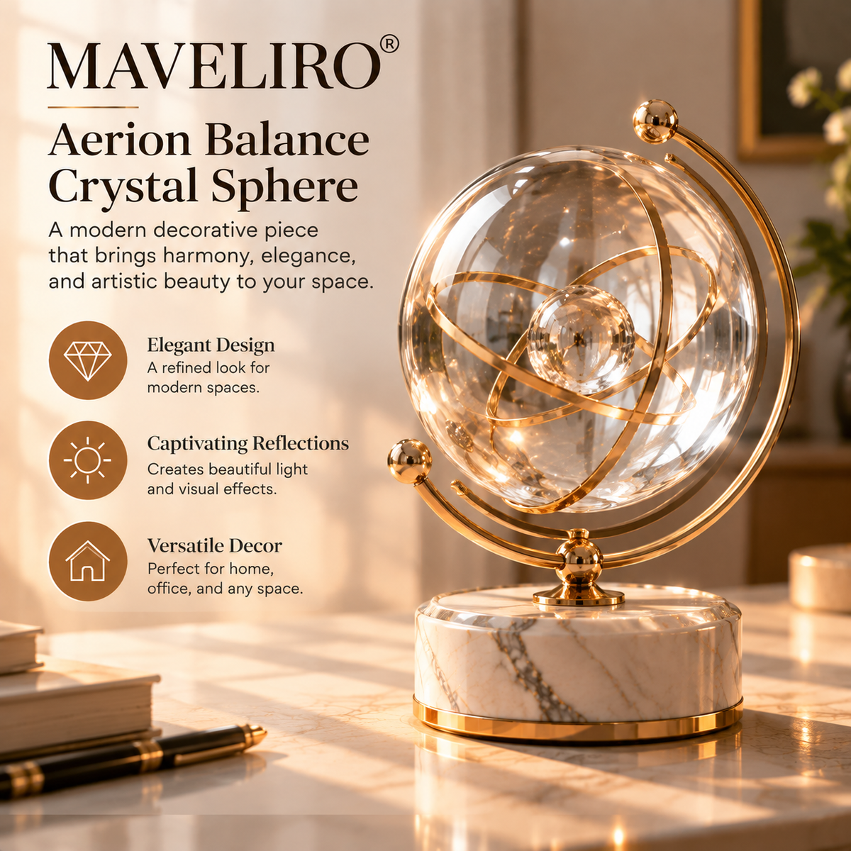 MAVELIRO® Aerion Balance Crystal Sphere