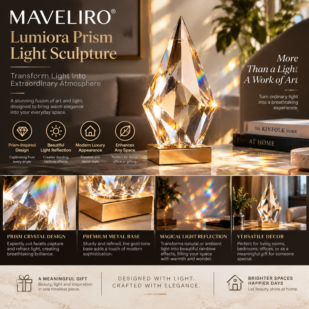 MAVELIRO™ Lumiora Prism Light Sculpture