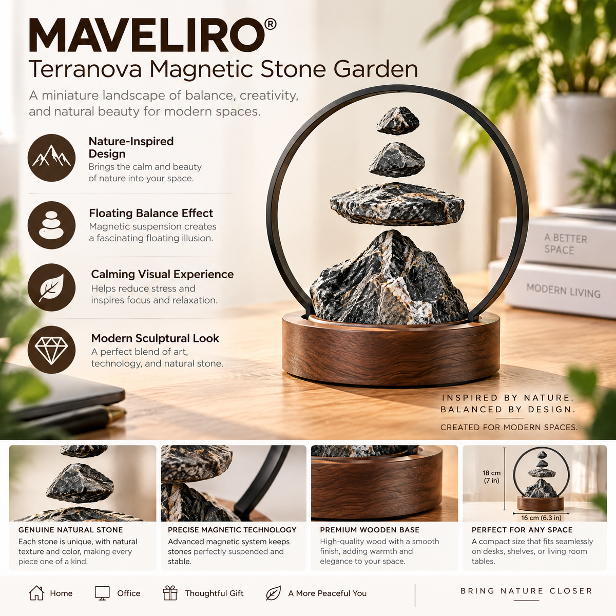 MAVELIRO® Terranova Magnetic Stone Garden