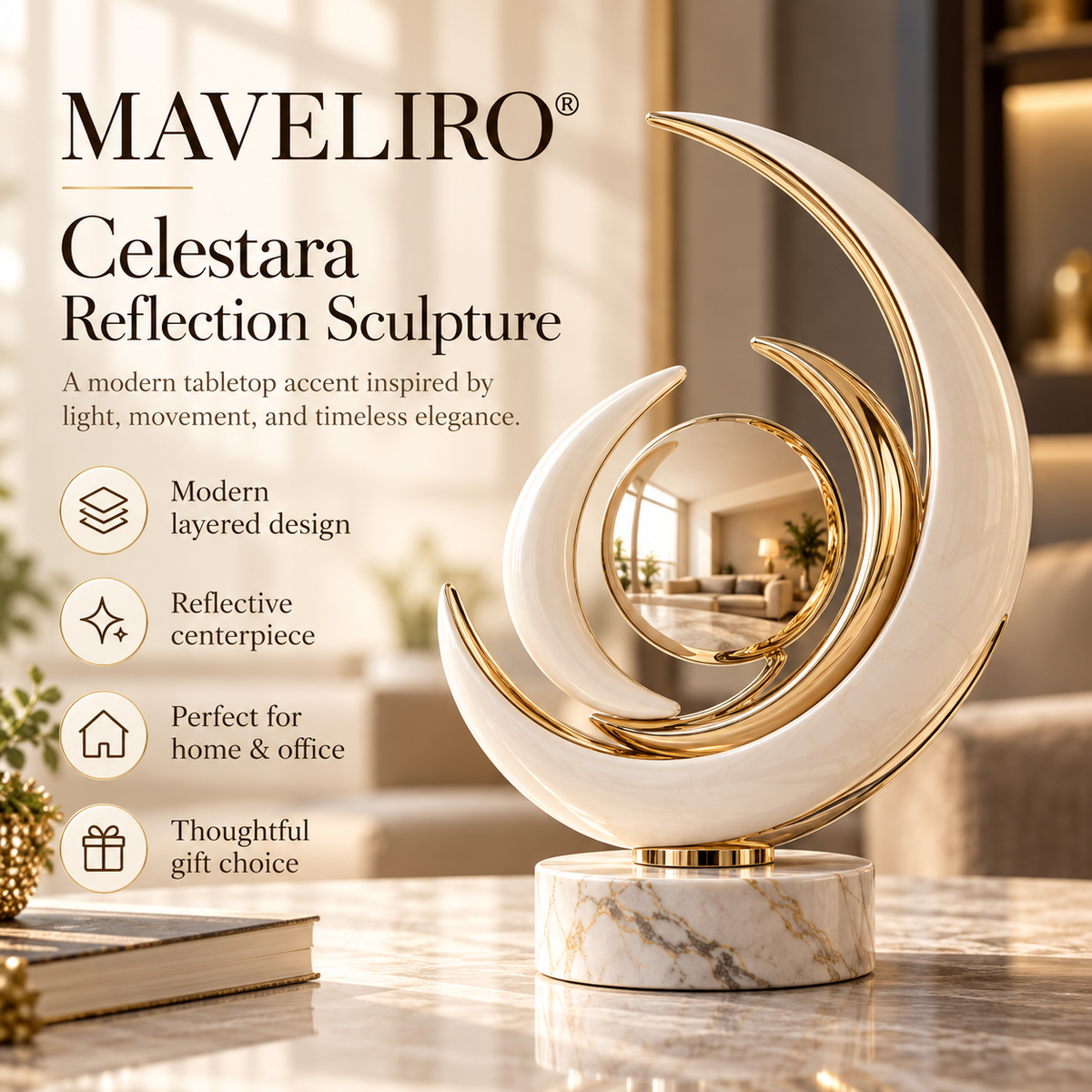 MAVELIRO® Celestara Reflection Sculpture