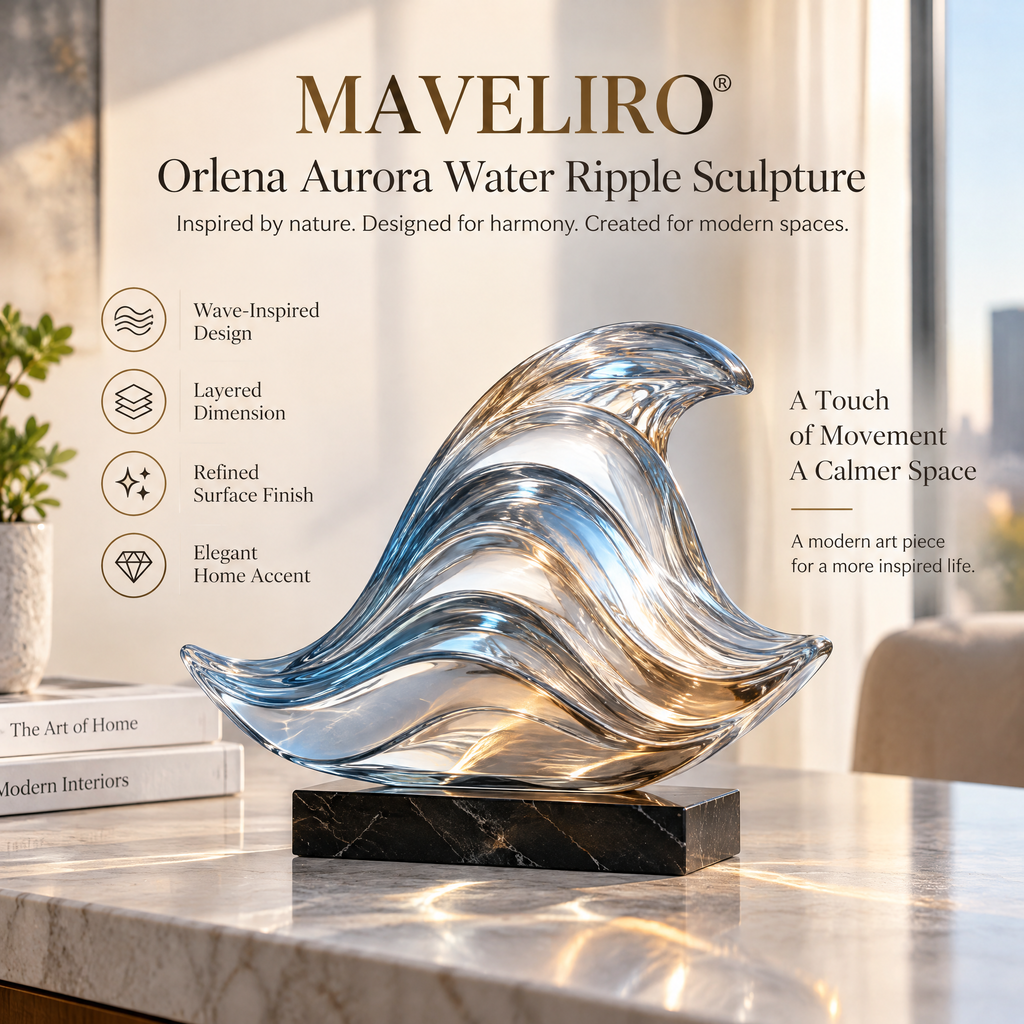 MAVELIRO® Orlena Aurora Water Ripple Sculpture